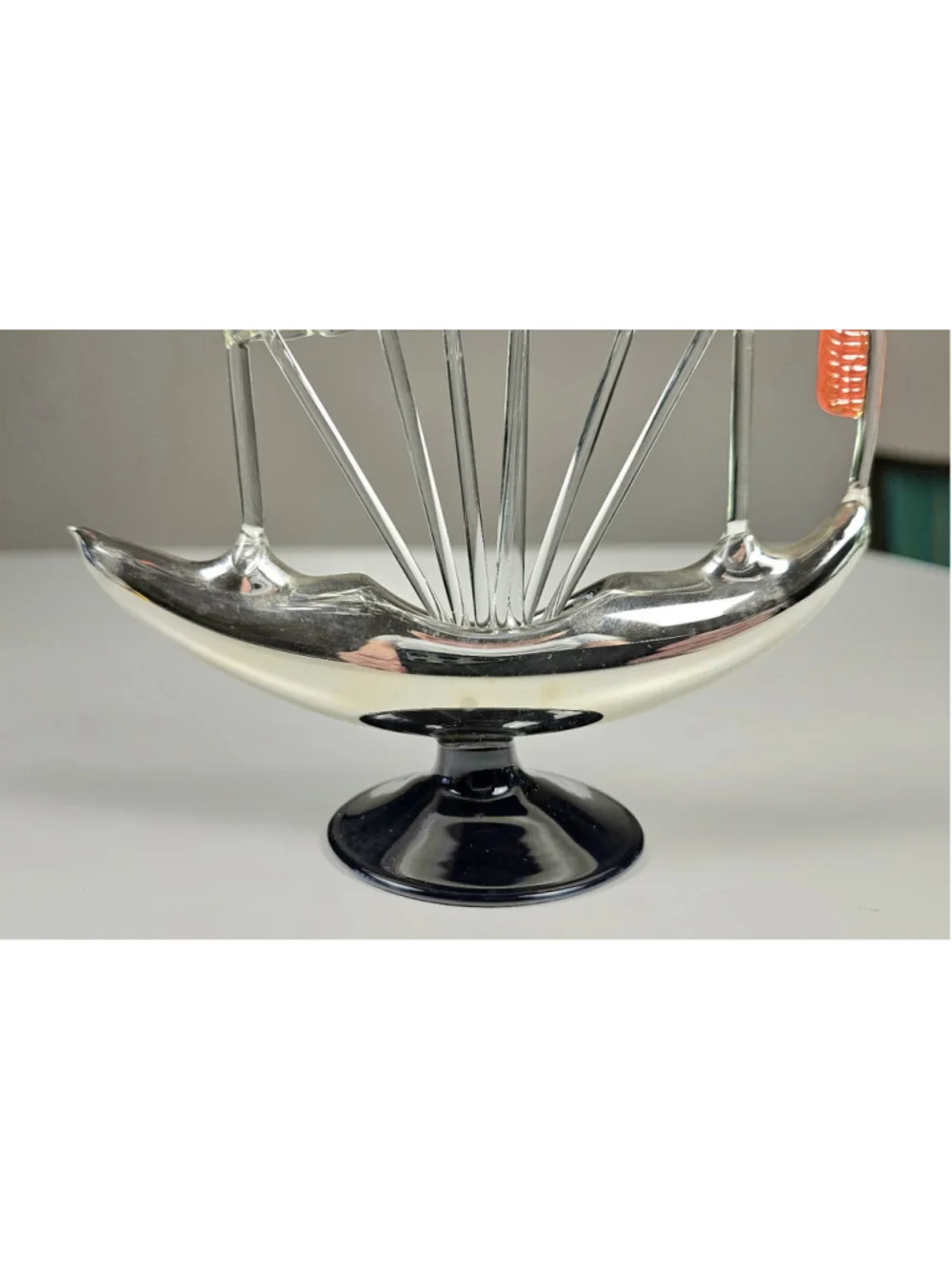 Lauscha gondola Glass object for cocktail skewers Bowles skewers Venice ship VTG